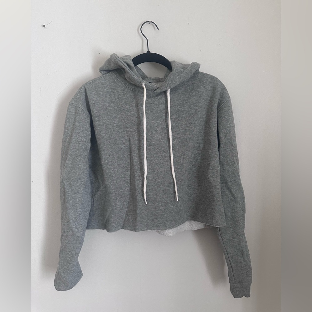 Gray cropped hoodie